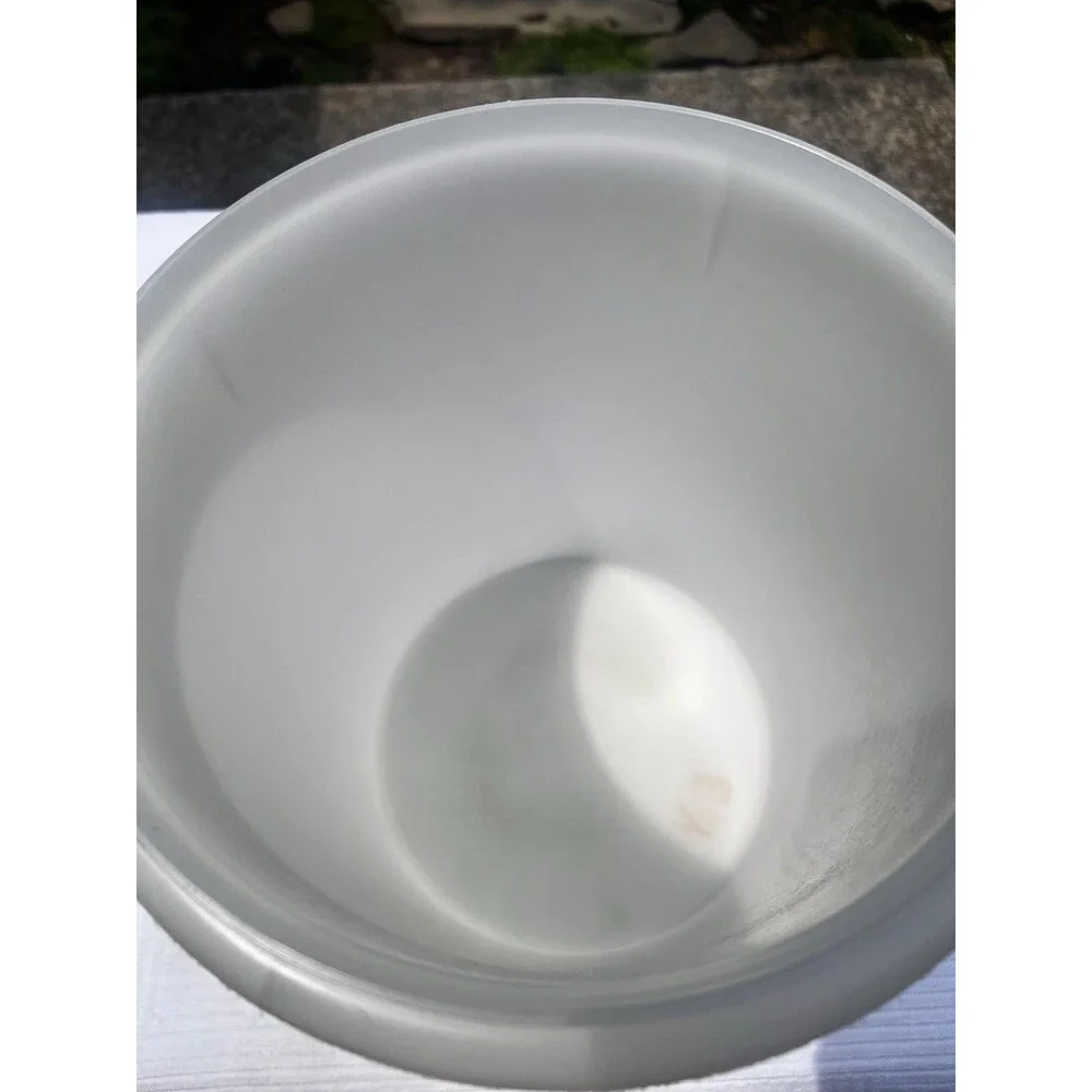 Big Vintage Tupperware Giant Tall Round Canister 255-16 Sheer White w/1203-5 Lid